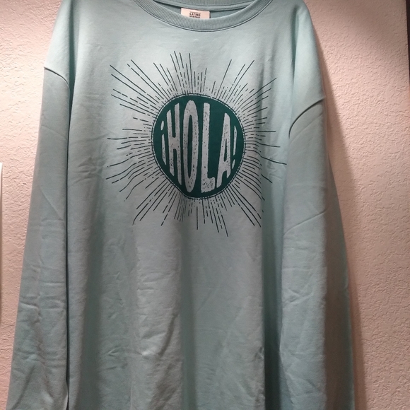 LATINO HERITAGE MONTH Other - LATINO HERITAGE MONTH NEW NWOT SIZE 1X SWEATSHIRT  COLOR TEAL BLUE GREEN